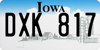 IA license plate DXK817