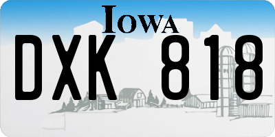 IA license plate DXK818
