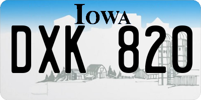 IA license plate DXK820