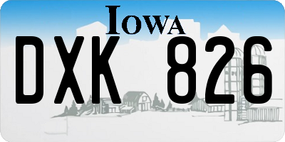 IA license plate DXK826