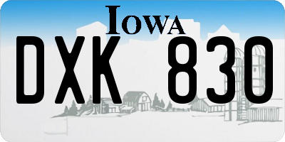 IA license plate DXK830