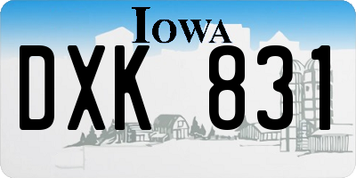 IA license plate DXK831