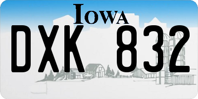 IA license plate DXK832