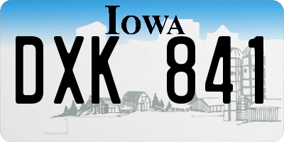 IA license plate DXK841