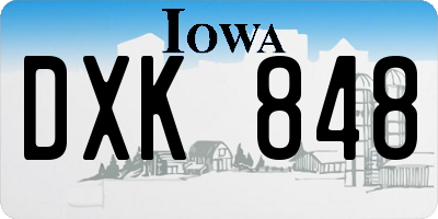 IA license plate DXK848