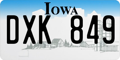 IA license plate DXK849