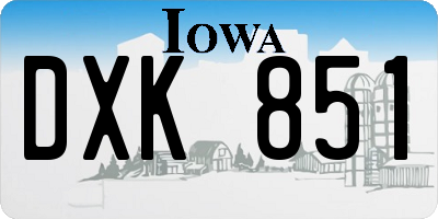 IA license plate DXK851