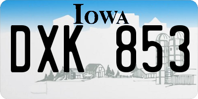 IA license plate DXK853