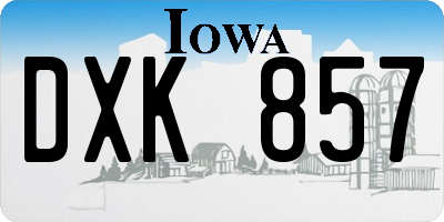 IA license plate DXK857