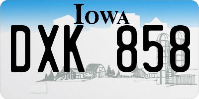 IA license plate DXK858