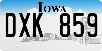 IA license plate DXK859