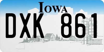 IA license plate DXK861