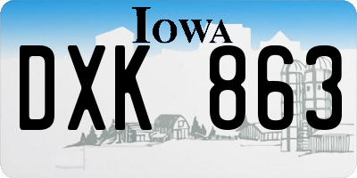 IA license plate DXK863