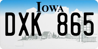 IA license plate DXK865