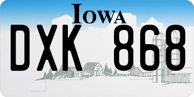 IA license plate DXK868