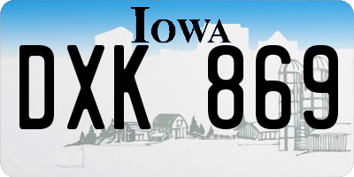 IA license plate DXK869