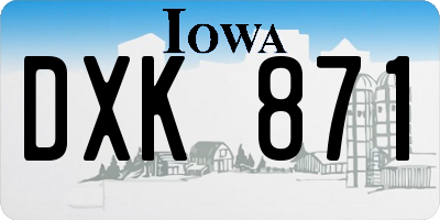 IA license plate DXK871