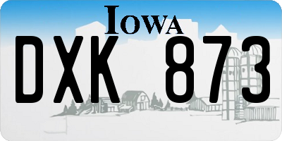 IA license plate DXK873