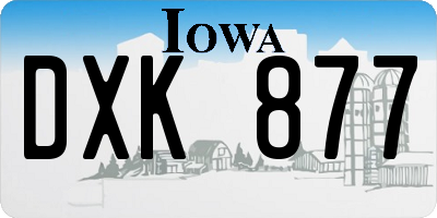 IA license plate DXK877