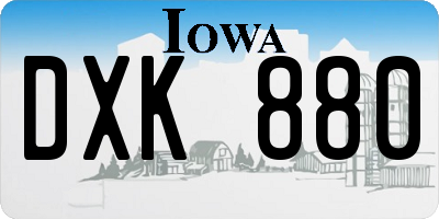 IA license plate DXK880