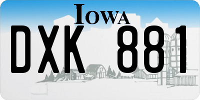 IA license plate DXK881