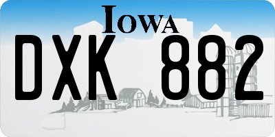 IA license plate DXK882