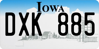 IA license plate DXK885
