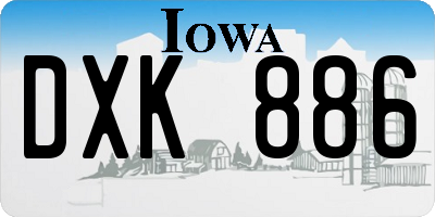 IA license plate DXK886