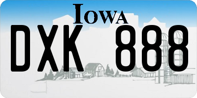 IA license plate DXK888