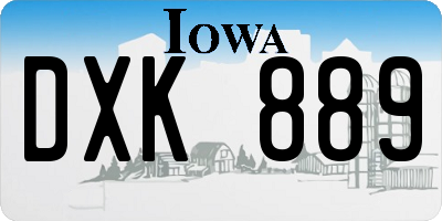 IA license plate DXK889