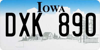 IA license plate DXK890