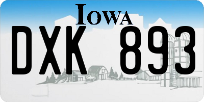 IA license plate DXK893