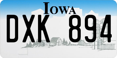 IA license plate DXK894