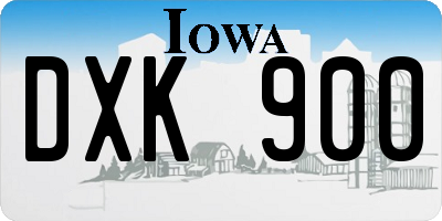IA license plate DXK900