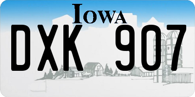 IA license plate DXK907