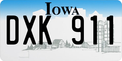 IA license plate DXK911