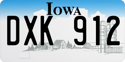 IA license plate DXK912