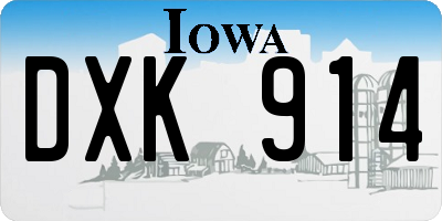 IA license plate DXK914