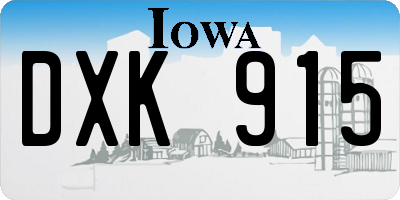 IA license plate DXK915