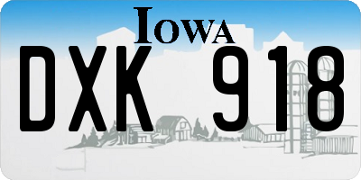 IA license plate DXK918