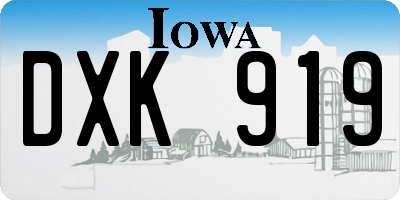IA license plate DXK919