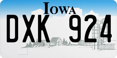 IA license plate DXK924