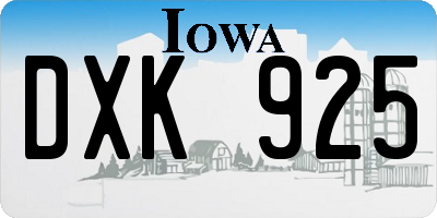 IA license plate DXK925