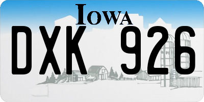 IA license plate DXK926