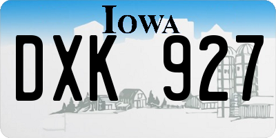 IA license plate DXK927