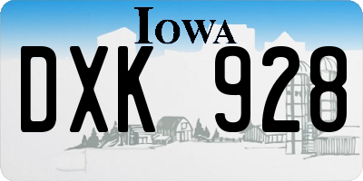 IA license plate DXK928