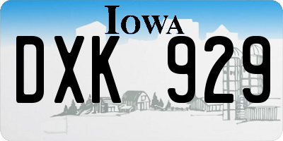 IA license plate DXK929