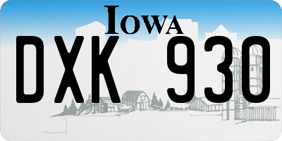 IA license plate DXK930