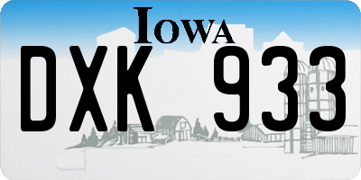 IA license plate DXK933