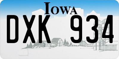 IA license plate DXK934